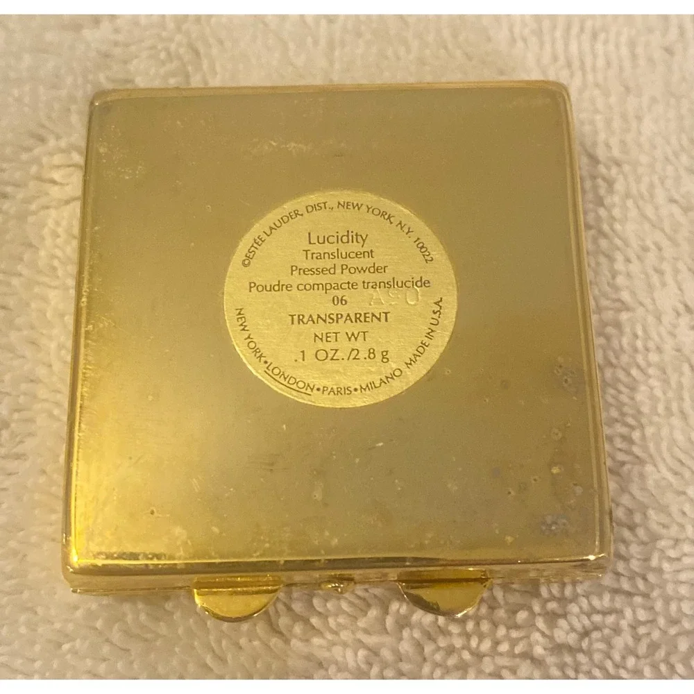 Estee Lauder Lucidity Translucent Pressed Powder Gold Square Compact
